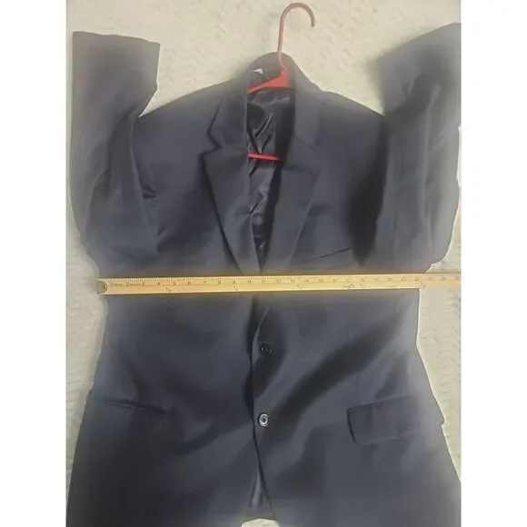 Jos A Bank Signature Mens Navy Blue 2‎ Button Wool Blazer 46S